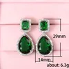 Vintage Lab Emerald Dangle Earring 925 Sterling Charm Silver Jewelry Party Wedding Drop Earrings For Women Bridal Birthday Gift