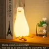 Nachtlichten Duck Nightlights Led Light Oplaadbare lamp USB Cartoon Siliconen Kinderen Kid Slaapkamer Decoratie Familie Verjaardagscadeau