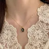 Chains 2023 Irregular Black Wafer Elegant Tulip Flower Pendant Necklace Christmas Party Fashion Set Jewelry Accessories For Women's