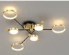 6 huvuden ledde modern tak ljuskrona hängande lampa för taklampor vardagsrum sovrum hall hem dekor lnddoor lampor fixtur