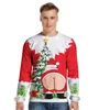 Herrenpullover, Unisex, hässlicher Weihnachtspullover, 3D-Druck, lustiges Pull-Jump-Top, geeignet für Feiertagsparty, Kapuzenpullover 231115