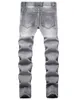 Pantalones vaqueros de motociclista con costura gris claro para hombre, pantalones rectos ajustados para motocicleta, ropa de calle informal de cintura media para primavera y otoño 28-40