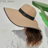 Wide Brim Hats Bucket Hats HT3575 Large Brim Hat Women Large Brim Spring Summer Sun Hat Ladies Packable Floppy Str Hat Female Sun Shade Beach Hat Women YQ231116