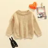 Pullover Spring Autumn Sweaters Född spädbarnsknit slitage Småbarn Knitting Pullovers Topps Baby Girl Boy Kids 231115