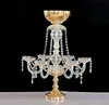 65 cm Tall Gold Plated Crystal Acrylic Flower Vase Holder Wedding Table Centerpiece Candlestick Event Party Decorat Flower Rack