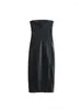 Casual Dresses Faux Leather Midi Women 2023 Chic Fashion Off Shoulder Vintage Backless Side Zipper Female Party Dress