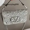 Luxe tassen 3D-kralenhandtas Nieuwe met diamanten bezaaide kleine vierkante tas Handtasketting Dames Eén-schouder Draagbaar Crossbody Modieus Trend Handgemaakt Kralen