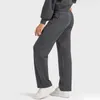 L-w016 Pantalon de survêtement de banlieue en coton à jambe droite coupe ample femmes Joggers printemps automne hiver pantalon de Yoga pantalon de formation super doux et chaud