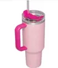 Pink Flamingo 40oz مرسى H2.0 أكواب القهوة أكواب في الهواء الطلق في الهواء الطلق كوب سيارة الكوب من الفولاذ المقاوم للصدأ من الكوب من الكوب من السيليكون مقبض عيد الحب هدية الولايات المتحدة الأمريكية