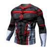 T-shirts pour hommes Anime à manches longues Fitness Gym Vêtements Compression Shirt 3D Sport Cyclisme Stretch Sportswear Hommes Camiseta Imprimé S