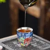 Cups Saucers Light Luxury Teacup Ceramic Tea Set Enamel Color Boutique Kitchen Supplies Coffe