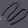 Chokers Zwarte hanger ketting Box Chain Mode-sieraden Aluminium Eenvoudig 46CM55CM66CM SportCausal Cadeau voor mannen Armbanden N215 231115