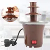 Diğer Mutfak Araçları Mini Çikolata Çeşmesi Üç Katman Tasarım Çikolata Isıtma Fondu Makinesi DIY El yapımı çikolata eritme şelalesi 231115