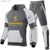 Fatos de treino masculinos BROWNING 2022 Mens Nova Primavera e Outono Fatos de Treino Moda Hoodies + Calças de Moletom Duas Peças Terno Com Capuz Conjuntos Casuais Roupas Q231117