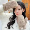 Cycling Gloves Plush Women Mittens Bear Soft Fleece Winter Warm Thicken Fingerless Mitten Girls Student Outdoor Warmer Gift Hand Glove