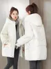 Trenchs pour femmes Veste Vêtements de pain Coton Hiver Version mi-longue Ajouter une épaisseur à capuche Vêtements pour femmes Tops Parkas