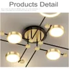 Pendant Light LED Nordic Lamp Gold Black Hanging Chandelier Ceiling Lights Dimming Remote Control for Home Decoration Living Room Dining Room