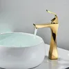 Bathroom Sink Faucets Basin Faucet Deck Mounted Golden Chrome Anad Cold Mixe Taps Single Lever Lavatory Tap