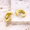 Hoop Earrings Classic Chunky 18K Gold Plated A-Z Letters Huggie Earring Simple Smooth Jewelry Accessories Gifts For