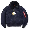 Męskie Parkas Nowy Alpha Martin Winter 45p Bawełniany płaszcz Lot Flight Bomber Kurtka Mężczyzn Casual Futro Zagłębia Baseball Wojskowy płaszcz J231116