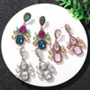 Boucles d'oreilles pendantes HYSECMAO Design luxe coloré cristal goutte femmes femme brillant strass suspendus mariage bijoux de mariée