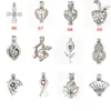 Naszyjniki wiszące hurtowe srebrne perły klatkę biżuterii Odkrycia biżuterii dyfuzor olejku eterycznego dla ostryg kobiet gitspendant naszyjnik