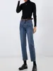 Jeans da donna DASSWEI Boyfriend in cotone a vita alta per donna Pantaloni in denim vintage Pantaloni alla caviglia da donna da ufficio Streetwear Girl