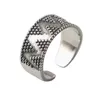 Cluster Rings In Triangle Retro Wave Mens Point 925 Silver Wide Ring Ethnic Style Geometric Banquet Party Luxury Jewelry