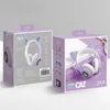 Popolare Stn28 Cat Ear Glowing Bluetooth Cuffie montate sulla testa Cute Wireless Live Girl Cuffie per bambini