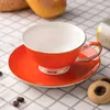 Cups Saucers 180 Ml High Quality Bone Porcelain Coffee Color Ceramic On-glazed Advanced Tea And Sets Luxury Gifts