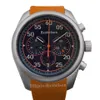 F1 Relojes para hombre estilo de carreras deportivas Japón VK Movimiento de cuarzo Uhr Cara negra Mano naranja Cronógrafo Pulsera de cuero de nylon Relojes de pulsera de 44 mm