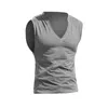 Men's T Shirts Men's Solid V Neck Tank Top Casual Breathable Sleeveless Shirt