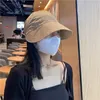 バイザー女性ワイドブリムサンハットドローストリング調整可能キャップ女性屋外ビーチハット春夏固形カラー漁師キャップ