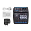 Freeshipping U4 / U6 Mini mixeur musical 3/6 canaux Mélangeurs audio BT USB Console de mixage avec carte son Alimentation fantôme 48V intégrée Pdexb