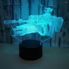 Ночные светильники 3D светодиодная настольная лампа RGB изменяемая USB 7 Изменение цвета