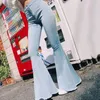Frauen Jeans Weibliche Hohe Taille Sport Leggings Mode Hosen Frauen Einfarbig Sexy Dünne Schlaghosen Denim Hosen