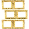 Cadres 6 pcs Dollhouse Cadre Gold Po Mini Plastique délicat pour l'artisanat Picture Tiny