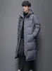 Parkas pour hommes Veste d'hiver pour hommes et femmes, manteau Long épais avec capuche, vêtements d'extérieur de qualité droite, Parkas de mode pour couples coréens 231116