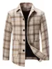 Jackets masculinos 2023 Juventude grossa meninos de peito único Autumn e Winter Woolen Coat Trench Plaid casual