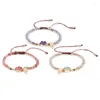 Charm Bracelets Boho Natural Stone Pink Purple Beaded Unique Friendship Leather Bracelet Drop Single Wrap