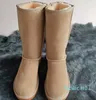 Hochwertige, hochwertige, klassische, hohe Damen-Stiefel, Schneestiefel, Winter-Lederstiefel für Damen