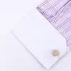 Abotoaduras KFLK Jóias camisa abotoaduras mens Marca Luz Amarelo Cor de Ouro Redondo Cuff Link Botão de Alta Qualidade Convidados de Casamento de Luxo 231115