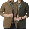 Herrdräkter blazers män blazer vårhöst bomull denim jackor affärer casual smal passform fast färg outwear man pock m-5xl säljer 231115