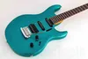 Music Man USA Luke III HSS Ocean Sparkle Chitarra elettrica China Tremolo Bridge Doppio corpo mancante Pickup passivi Scatola batteria da 9 V Hardware cromato