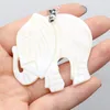 Pendant Necklaces Natural Stone Lucky Elephant-shaped Shell For Jewelry Making DIY Accessories Fit Necklace Earring 1PC