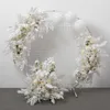 Dekorativa blommor tongfeng Artificial Silk Plant Rose Flower Arch Row Wedding Ceremony Moon Shape Table Center Backdrop