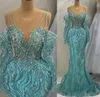 2023 April Aso Ebi Beaded Crystals Prom Dress Sequined Lace Mermaid Evening Formal Party Second Reception Birthday Engagement Gowns Dresses Robe De Soiree ZJ5248