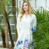 Women's Sleepwear 2023 Floral Robes Women Satin Silk Robe Dress Lady Nightgown Bath