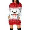 Women's Hoodies Christmas Printed Hoodie Loose Long Sleeve Tops Sweatshirt Hooded Shirt Dress Pullover Blusas Para Mujer Sudaderas