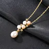Pearl Pendant Necklace S925 Silver Micro Set Zircon Petals Twisted Chain Necklace European Women Vintage Collar Chade Wedding Party Jewelry Valentine's Day Gift SPC